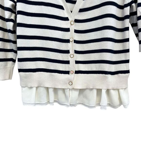 Maison Jules Stripped Cardigan 100% Cotton - Picture 3 of 6